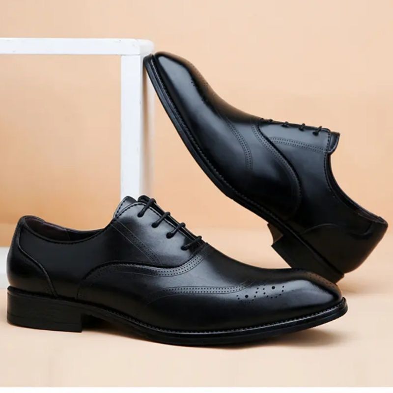 Black Polished Leather Oxford Shoe