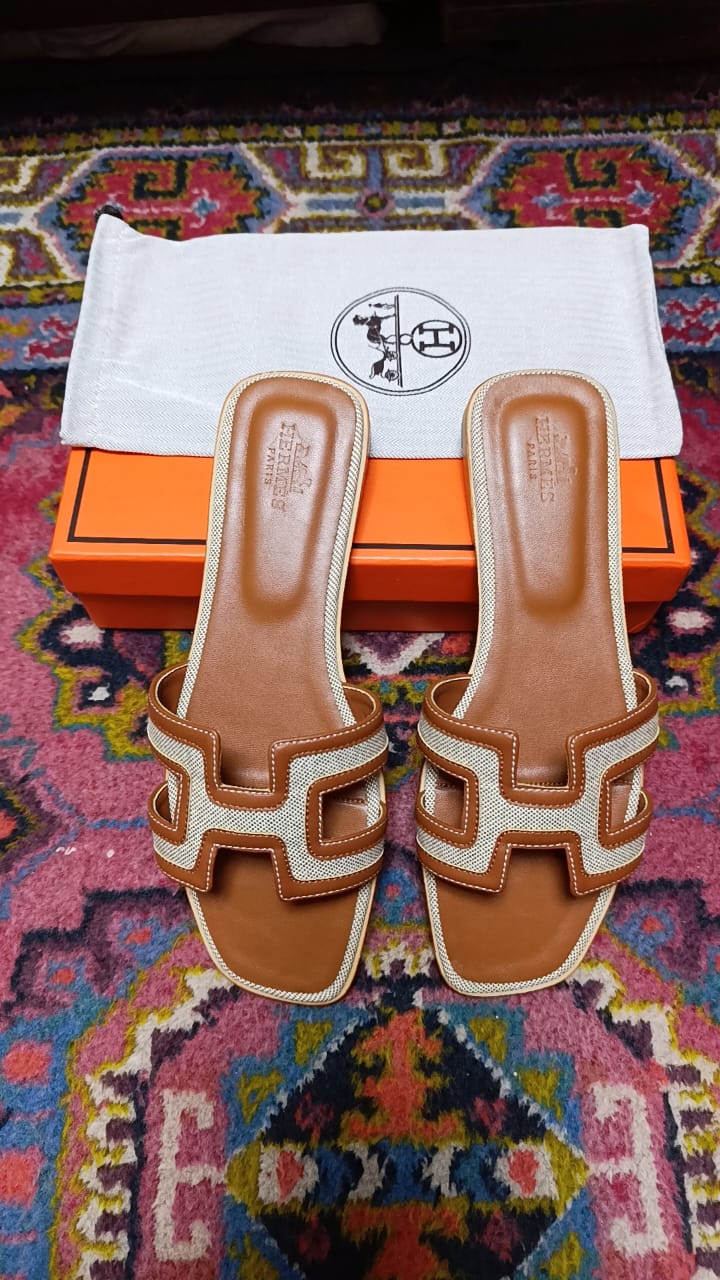 Woven Leather Hermes Sandals