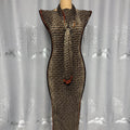 Muliticolored Stretchy African Women's Dress
