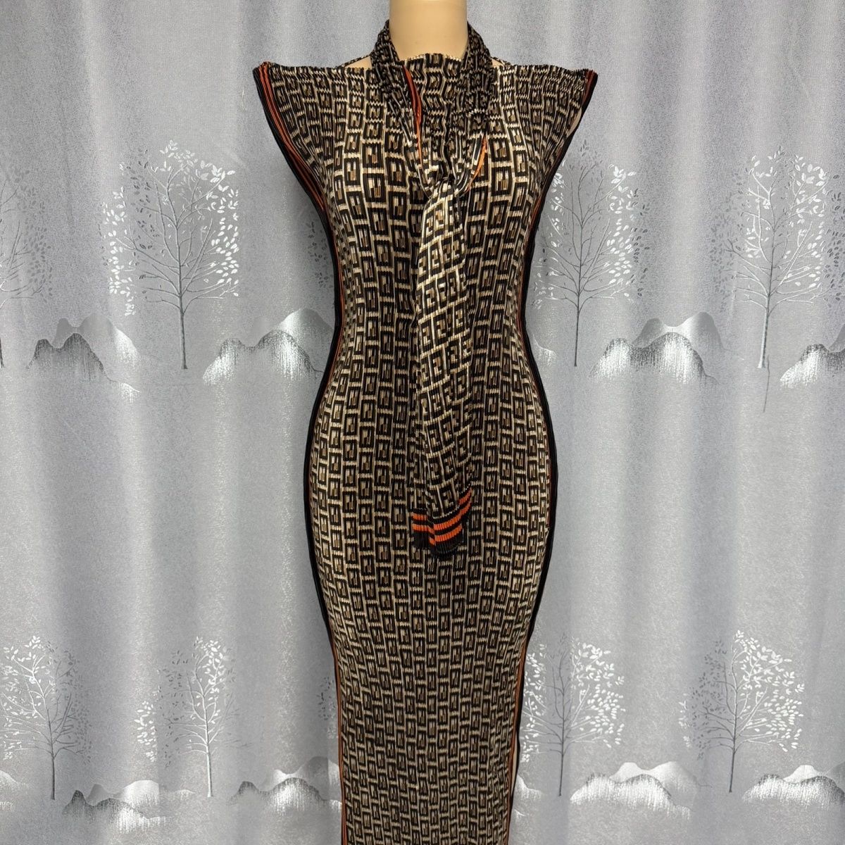 Muliticolored Stretchy African Women's Dress