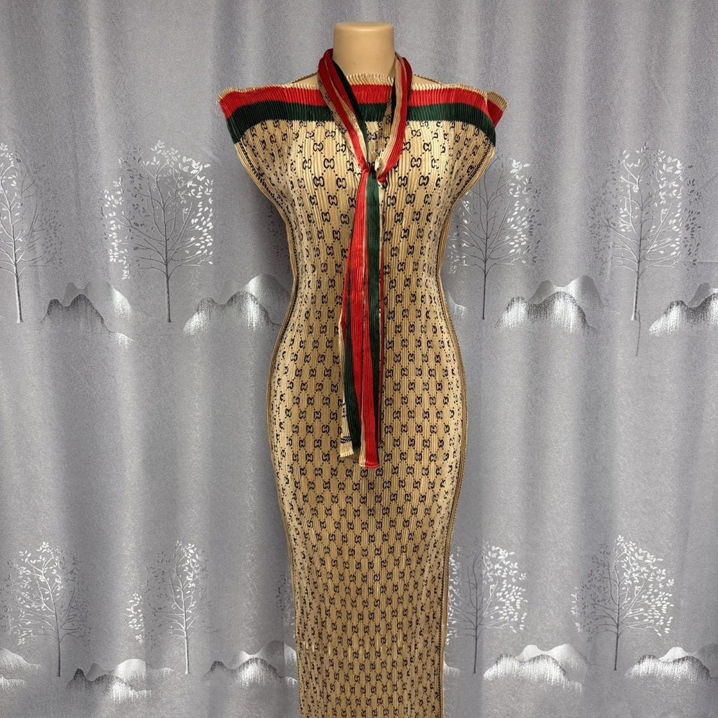 Muliticolored Stretchy African Women's Dress