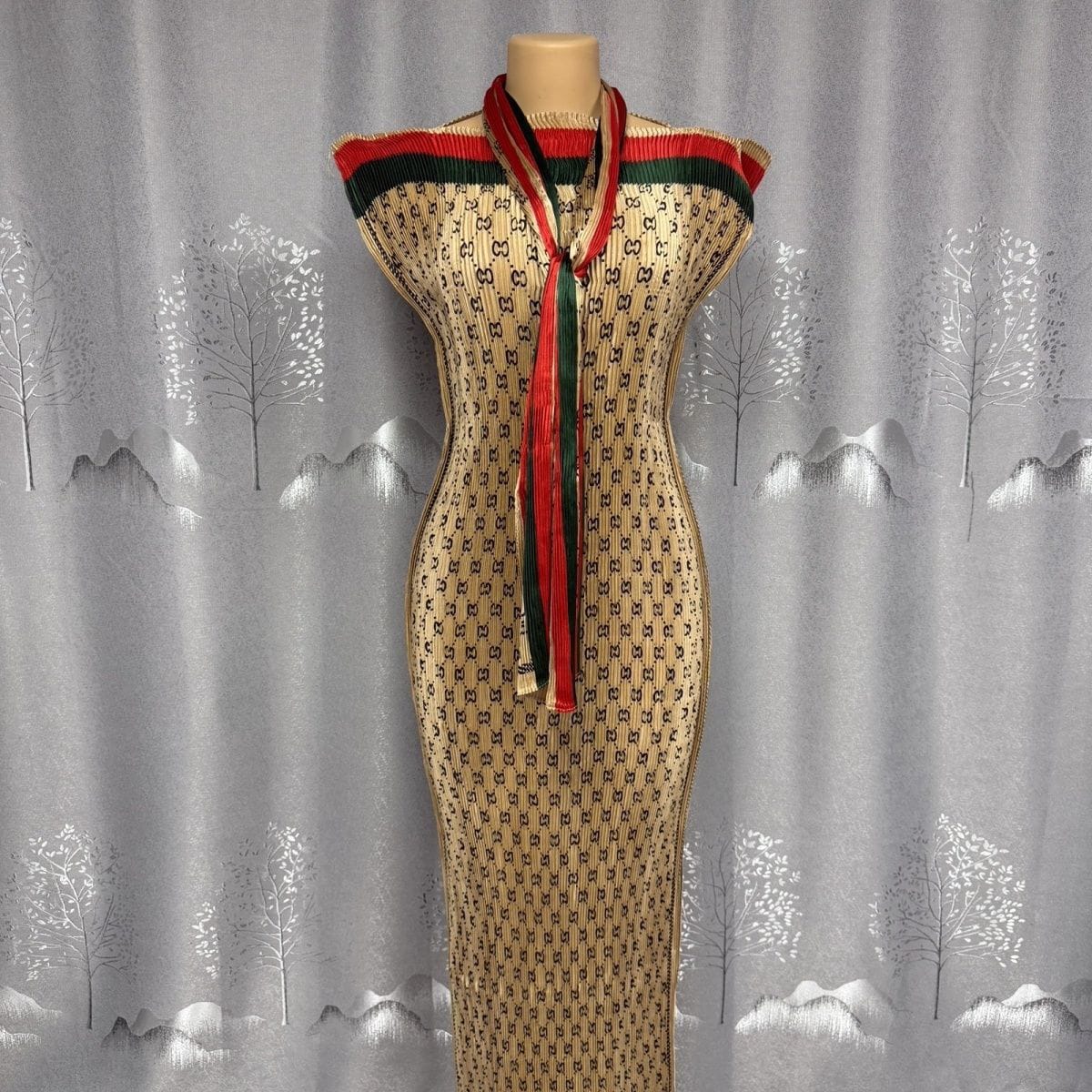 Muliticolored Stretchy African Women's Dress