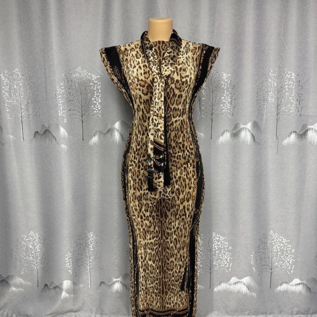 Muliticolored Stretchy African Women's Dress