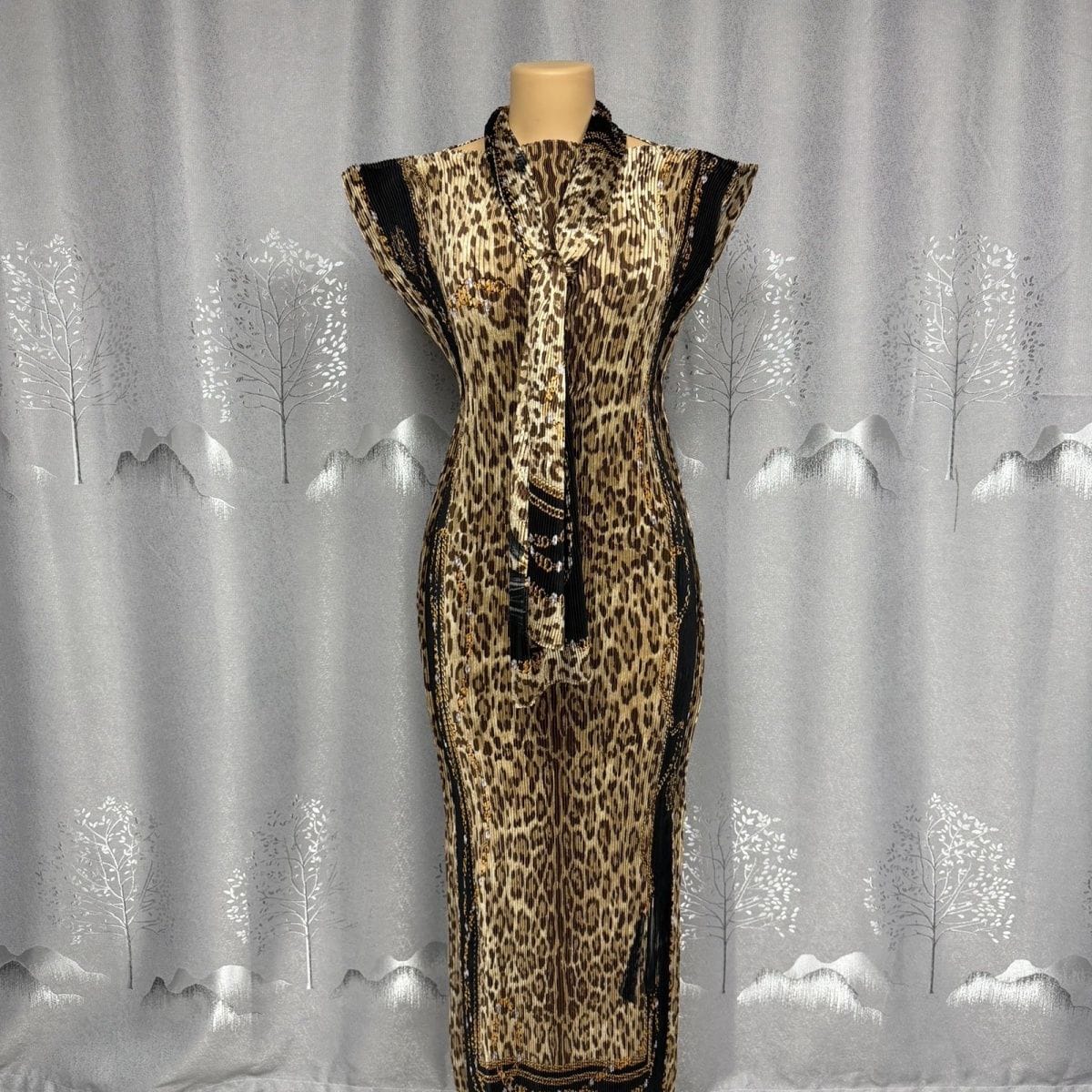 Muliticolored Stretchy African Women's Dress