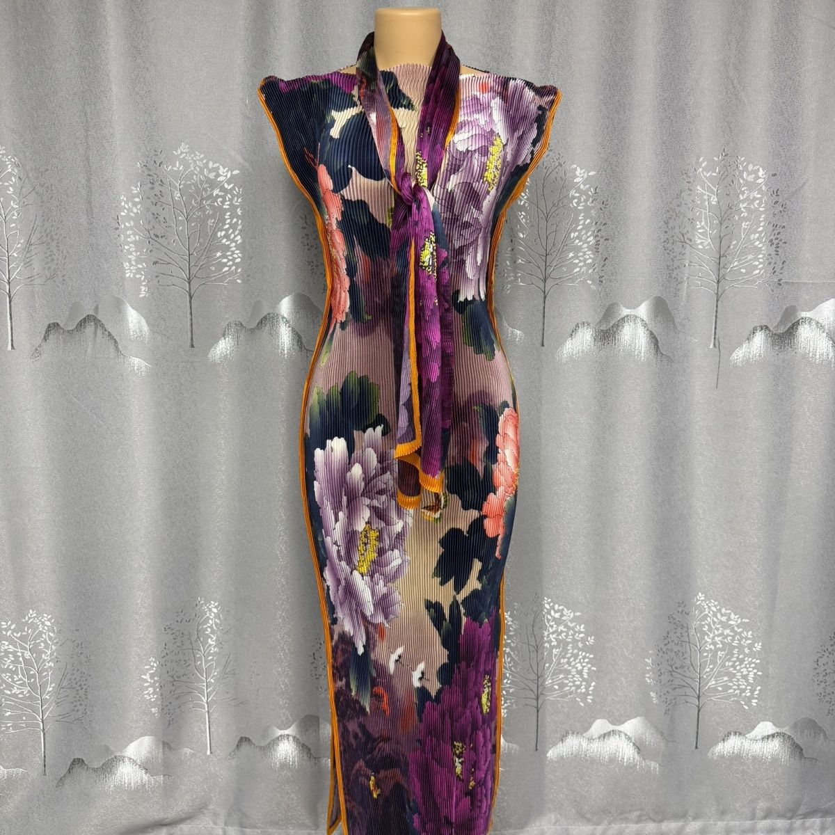Muliticolored Stretchy African Women's Dress