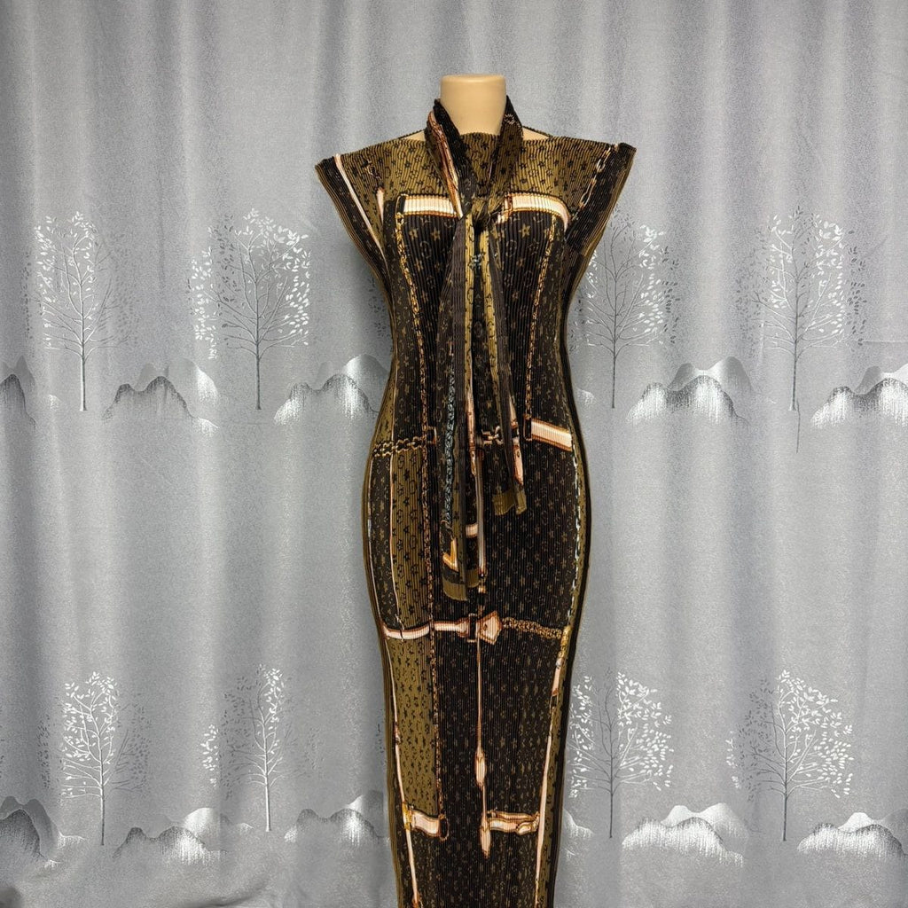 Muliticolored Stretchy African Women's Dress