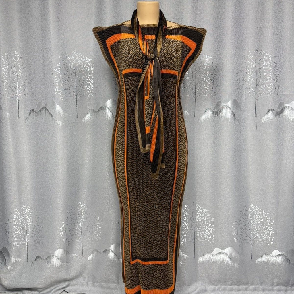 Muliticolored Stretchy African Women's Dress