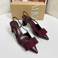 Zara Slingback Heeled Shoes with Bow Tie