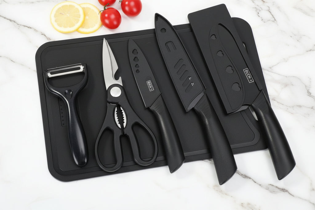 All black kitchen knife Set