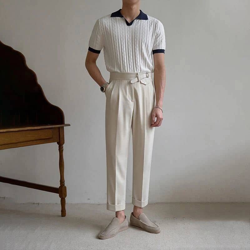 Men's Slim-fit Short Knit Polo Shirt