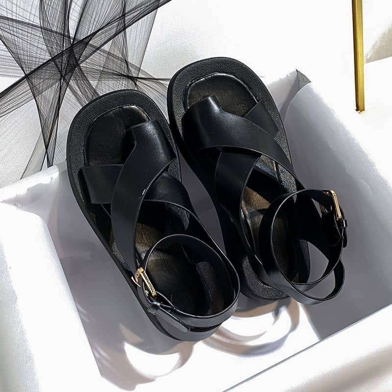 Crossover-strap Slingback Sandals