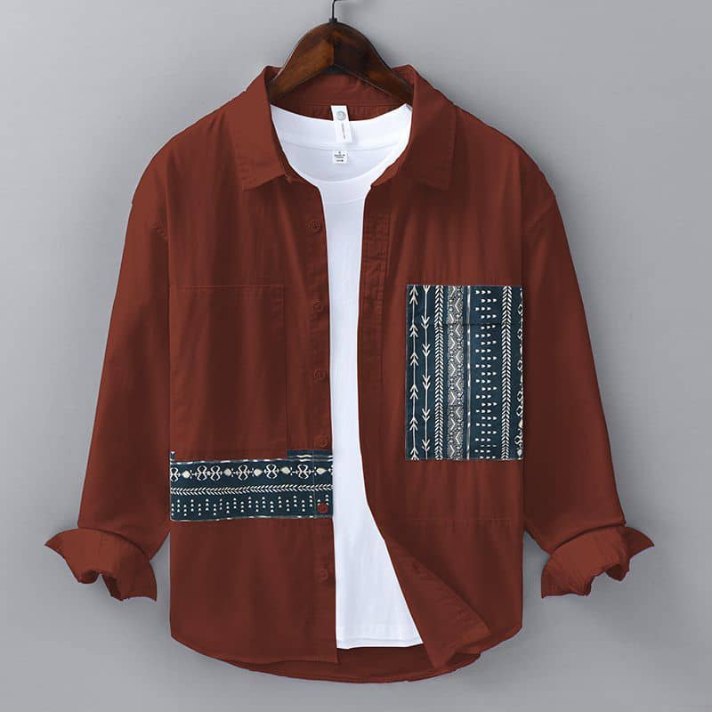 Men's Long Sleeve Casual Shirt with Patterns
