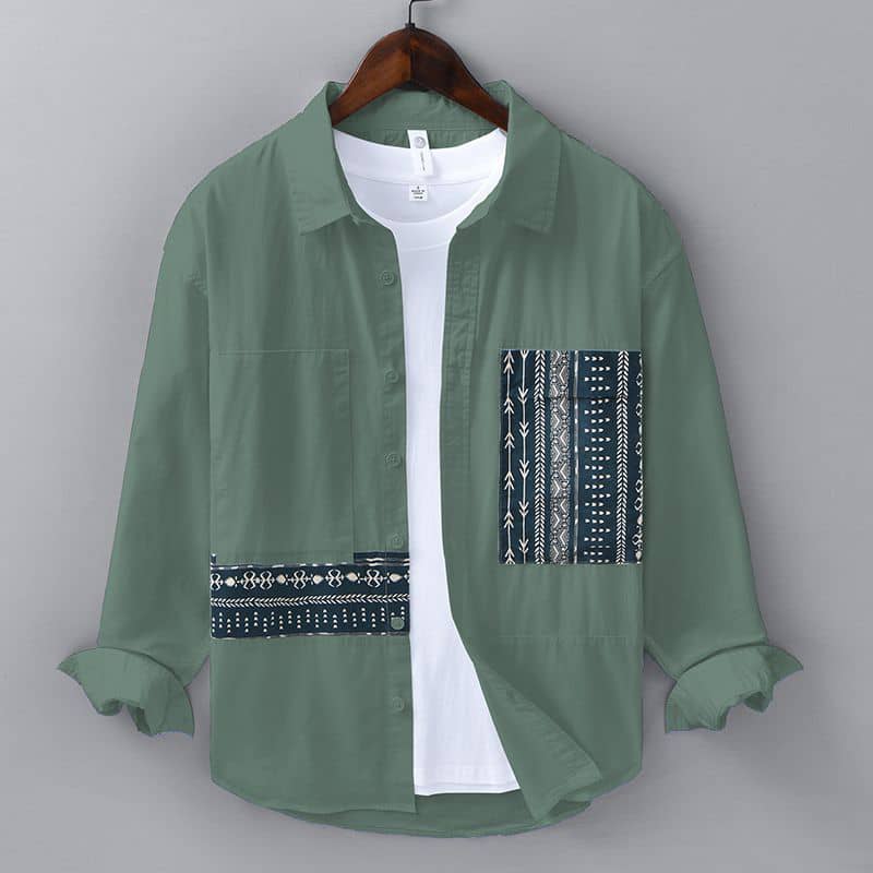 Men's Long Sleeve Casual Shirt with Patterns
