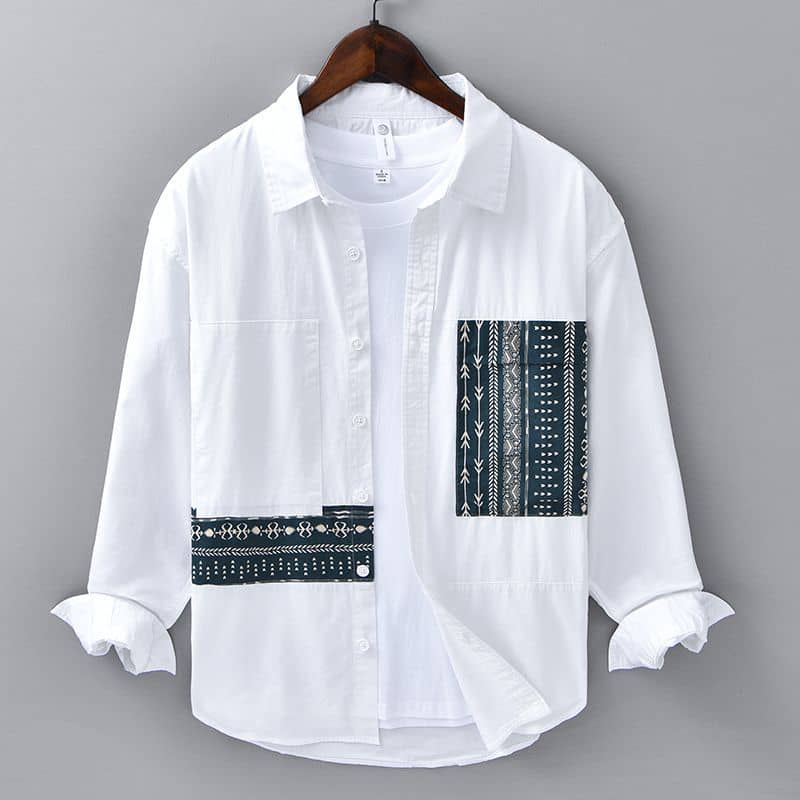Men's Long Sleeve Casual Shirt with Patterns