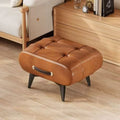 Faux Leather Tufted Footstool