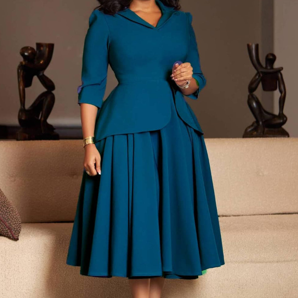 Women's Peplum Straight Dress