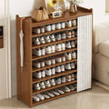 Multi Row Wooden Shoe Rack