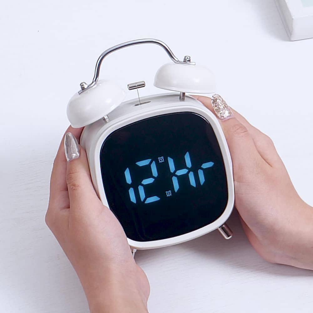 Digital Alarm Clock with Classic Twin Bell