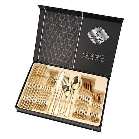 Generic 24 Piece Gold Plated Cutlery Set