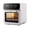 White oven with digital display and AUX branding on a white background
