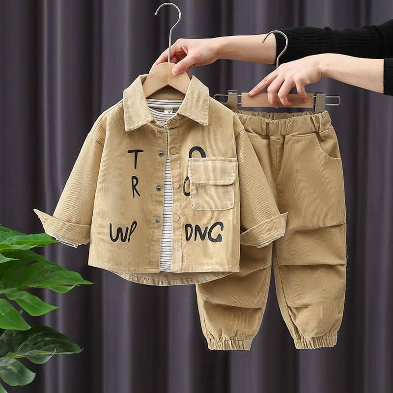 Corduroy Three-piece Clothing Set