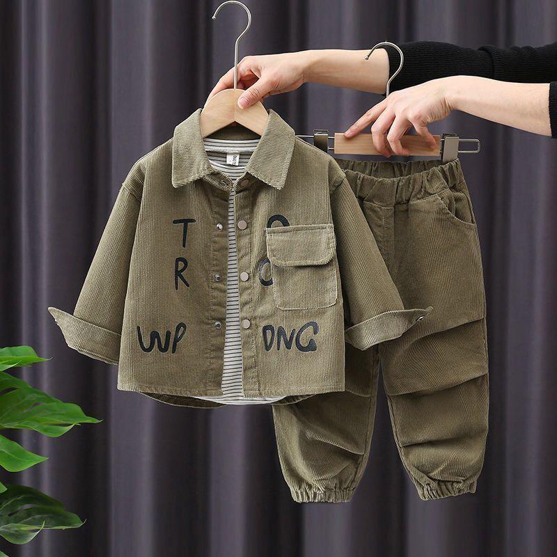 Corduroy Three-piece Clothing Set