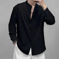 Men's Long Sleeve Mandarin Collar Shirt