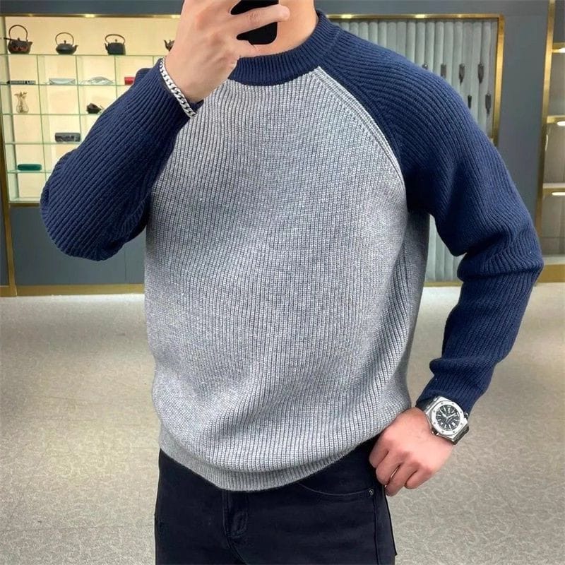 Men's Raglan Colorblock Knit Sweater
