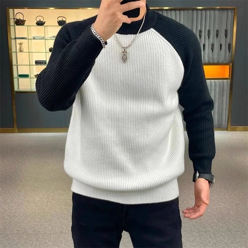 Men's Raglan Colorblock Knit Sweater