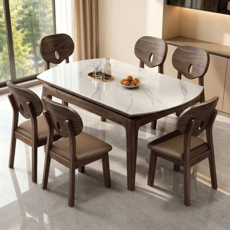Modern Walnut Dining Set