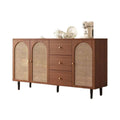 Retro Sideboard Rattan Storage Cabinet