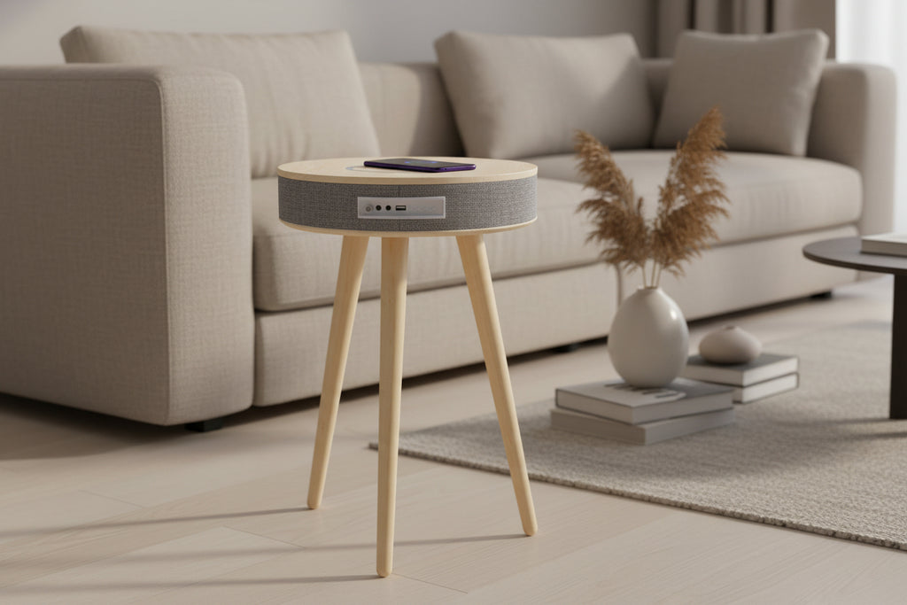 Bluetooth Speaker Table with Wireless Charging