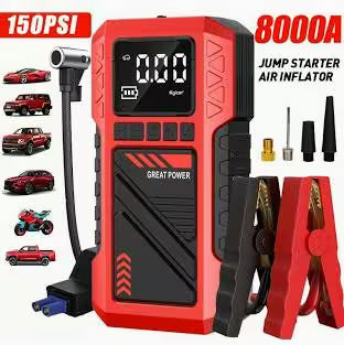 Portable Car Jump Starter With Air Compressor