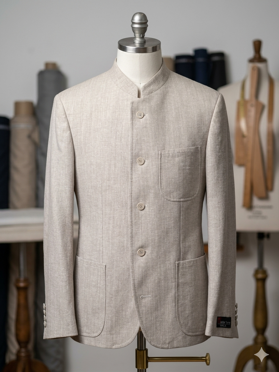 Atelier Torino Linen Chinese Neck Suit