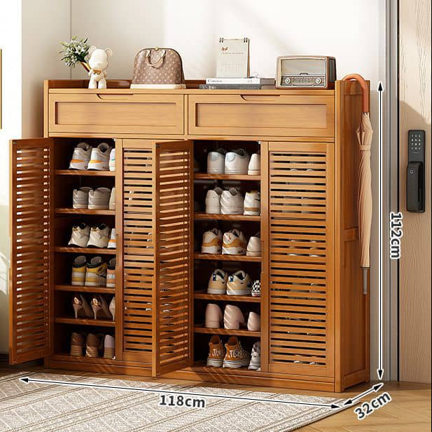 Shoe Cabinet Double Louvered Door