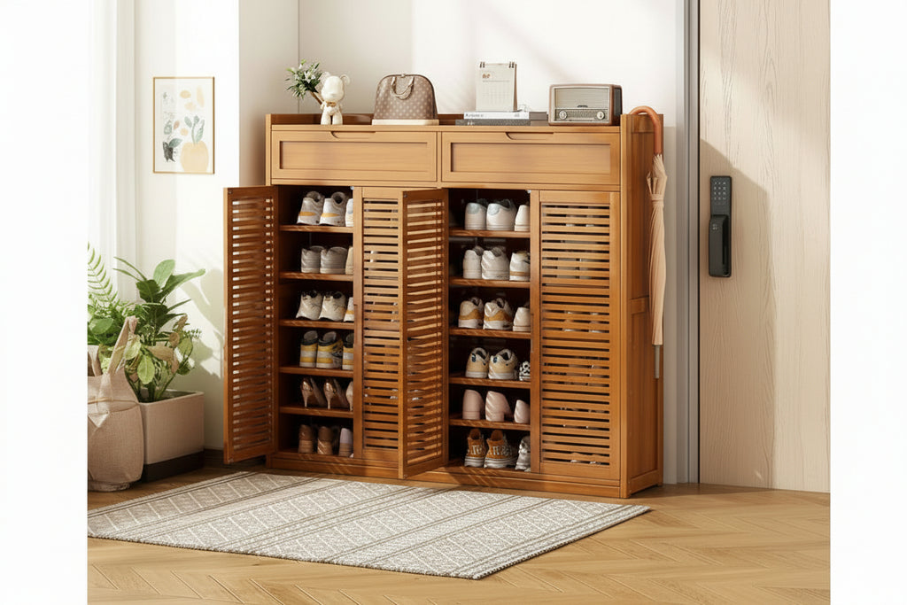 Shoe Cabinet Double Louvered Door