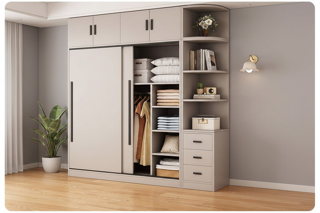 Sliding Door Wooden Wardrobe