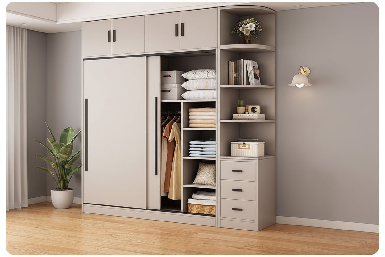 Sliding Door Wooden Wardrobe